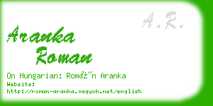 aranka roman business card